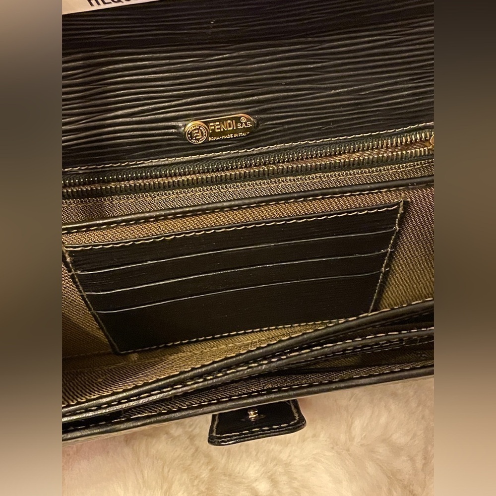 FENDI ZUCCA WALLET FENDI SIGNATURE CANVAS CLUTCH FENDI WRISTLET FENDI BAG - Picture 7 of 17